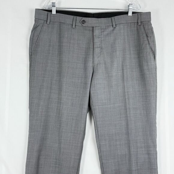 Michael Kors Mens Classic fit Wool Dress Pants 38w/30L Grey Solid NaturalStretch - Picture 4 of 16